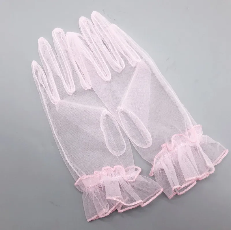 Pink 1 пара, женский сексуальный короткий кружевной костюм, платье для танцев, платье для выпускного вечера, Вечерние перчатки, элегантные аксессуары для подружек невесты, GPD8958 - Цвет: Pink