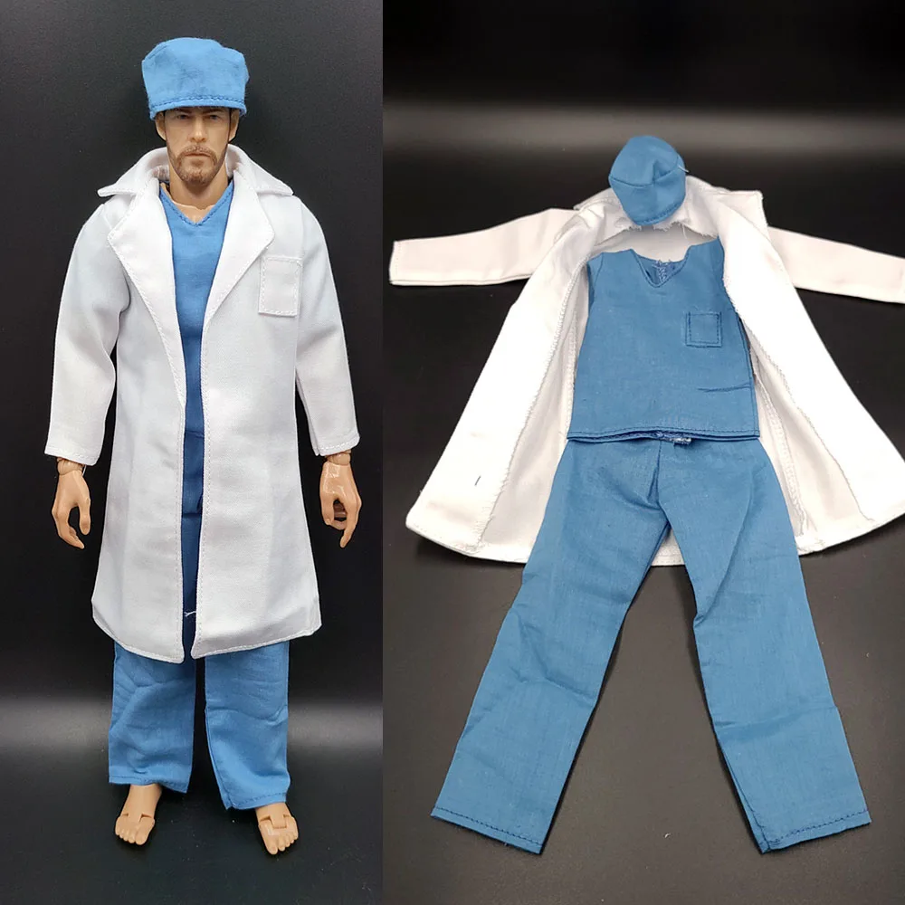 

3 Styles 1/6 Scale White Fashion Soldier Tops Pants Uniform Clothes Doctor Nurse Surgical Gown Model for 12 inches Action Figure
