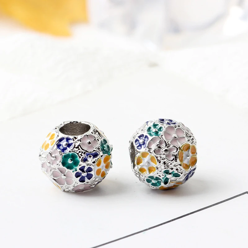 CUTEECO новые цветные цветы эмаль DIY Бусины Подходит Pandora браслет для женщин весенние ювелирные изделия серии аксессуары