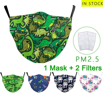 

Childrens Cotton Breathable Face Cover Masks Cartoon Printed Anti-Dust PM2.5 Mask Washable and Reusable Facemask Maske Filter