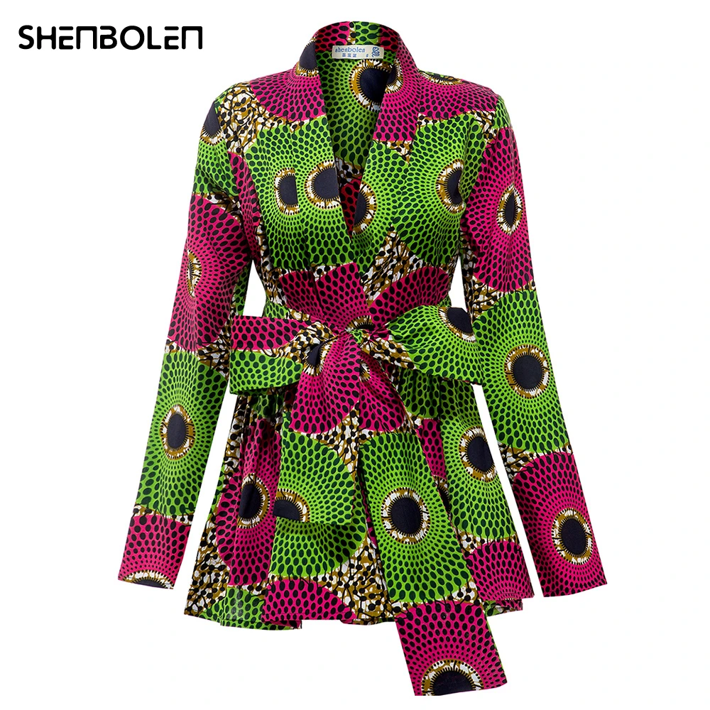 African clothes for Women Fashion Coat for autumn  Ankara Printed Wax Sewing long sleeve jacket High Waist Casual Outfits african suit