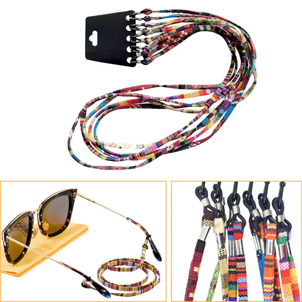 5 шт. красочные хлопковые солнцезащитные очки ремешок очки с цепочкой очки для чтения Держатель шнура для шеи аксессуары для женщин и мужчин