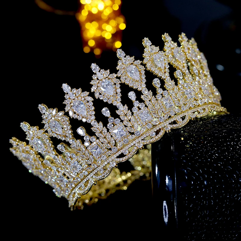 ASNORA Luxury Bridal Hair Accessories Ladies Wedding Tiaras and Crowns Stage Awards Round Queen Crown Retro Men's Crown A00901
