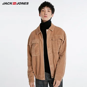 

Jack Jones autumn Winter mens Motorcycle corduroy Jacket coat |218321563