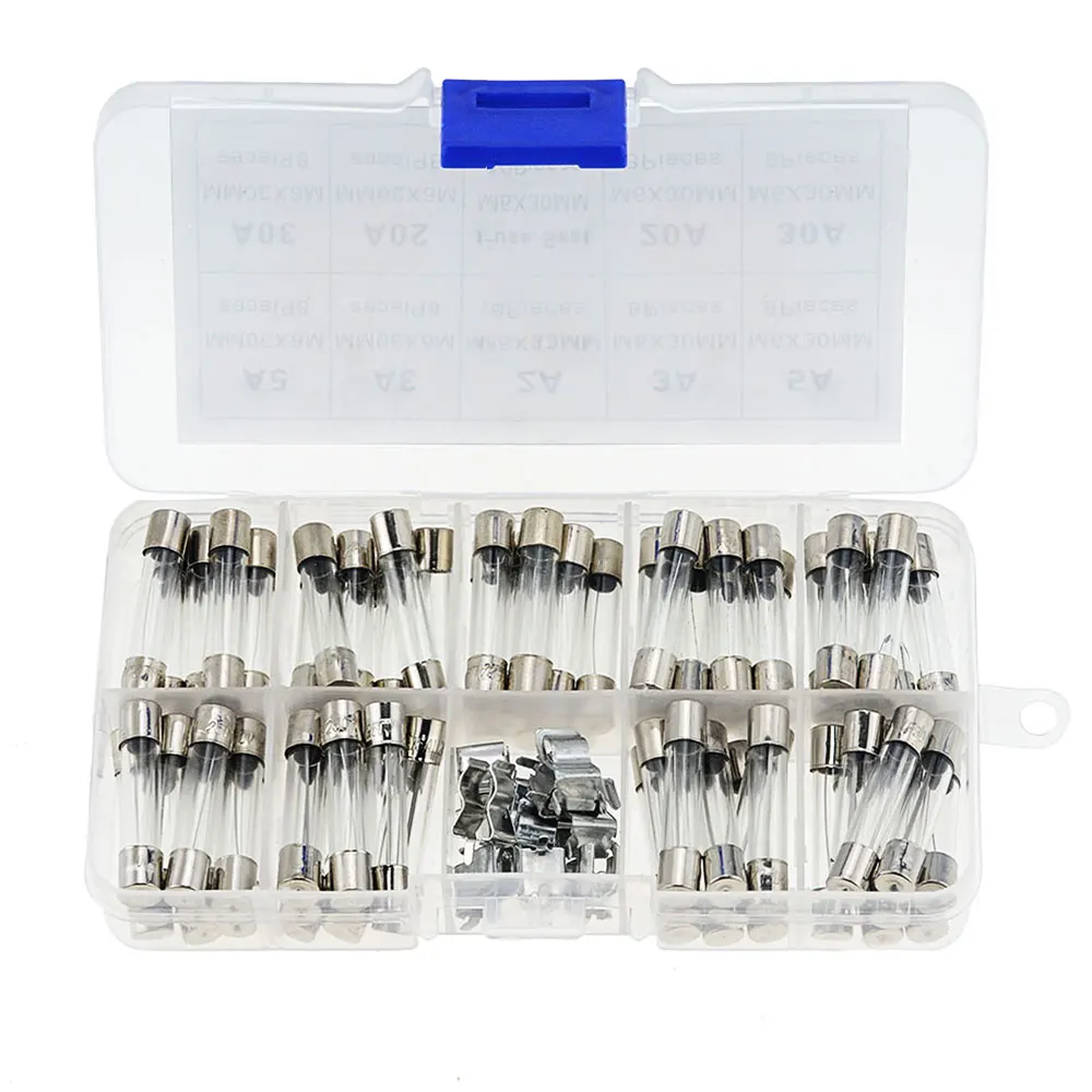 6x30mm Quick Blow Glass Tube Fuse Assorted Kits 72pcs/Box tube fuses glass fuse kit
