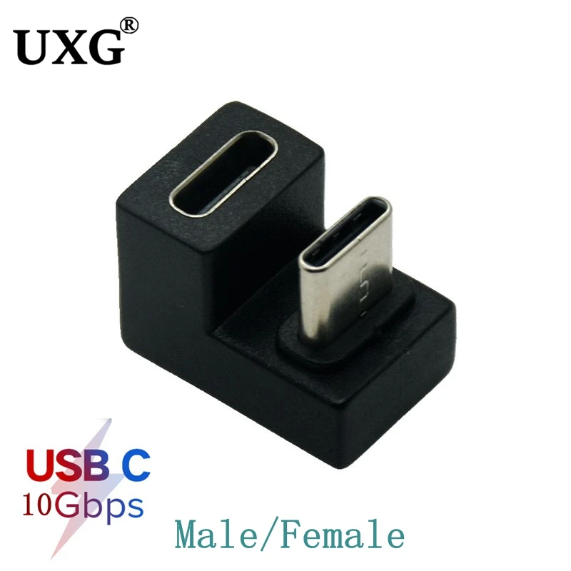 180° Angled U-Shape USB Adapter, 5Gbps USB 3.0/2.0 TYPE-C Male to Female Extension Connector, 10Gbps Transfer Speed Description Image.This Product Can Be Found With The Tag Names Angle usb 30 adapter connector, Angled adapter usb female, Type usb extension cable angled male female