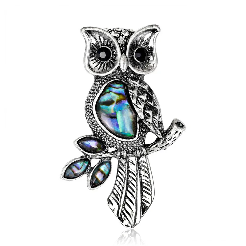 

2019 New Japan Korea Style Jewelry Natural Abalone Shell Cute Animal Bird Owl Brooch Pin for Fashion Girl Women Accessories