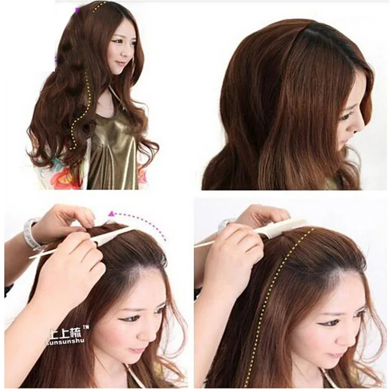 Peruca para as Mulheres Máquina de Cabelo Cassiopeia Polegada Densidade Ondulado Metade Glueless 3 - 4 Humano Trama Peruca Onda Peruano Remy Nenhum Laço 30 180% 8 ondulada para mulheres sem cola 3 4