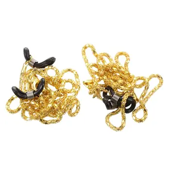 

2 X glasses cord glasses band glasses rope chain sport band metal for glasses 61CM Gold