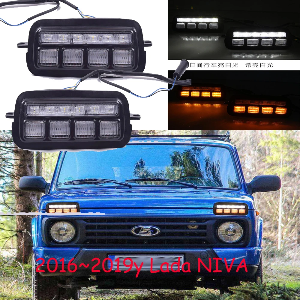 

car Bumper Lada NIVA headlight for NIVA daytime light 2016~2019y car accessories LED DRL headlamp NIVA fog light