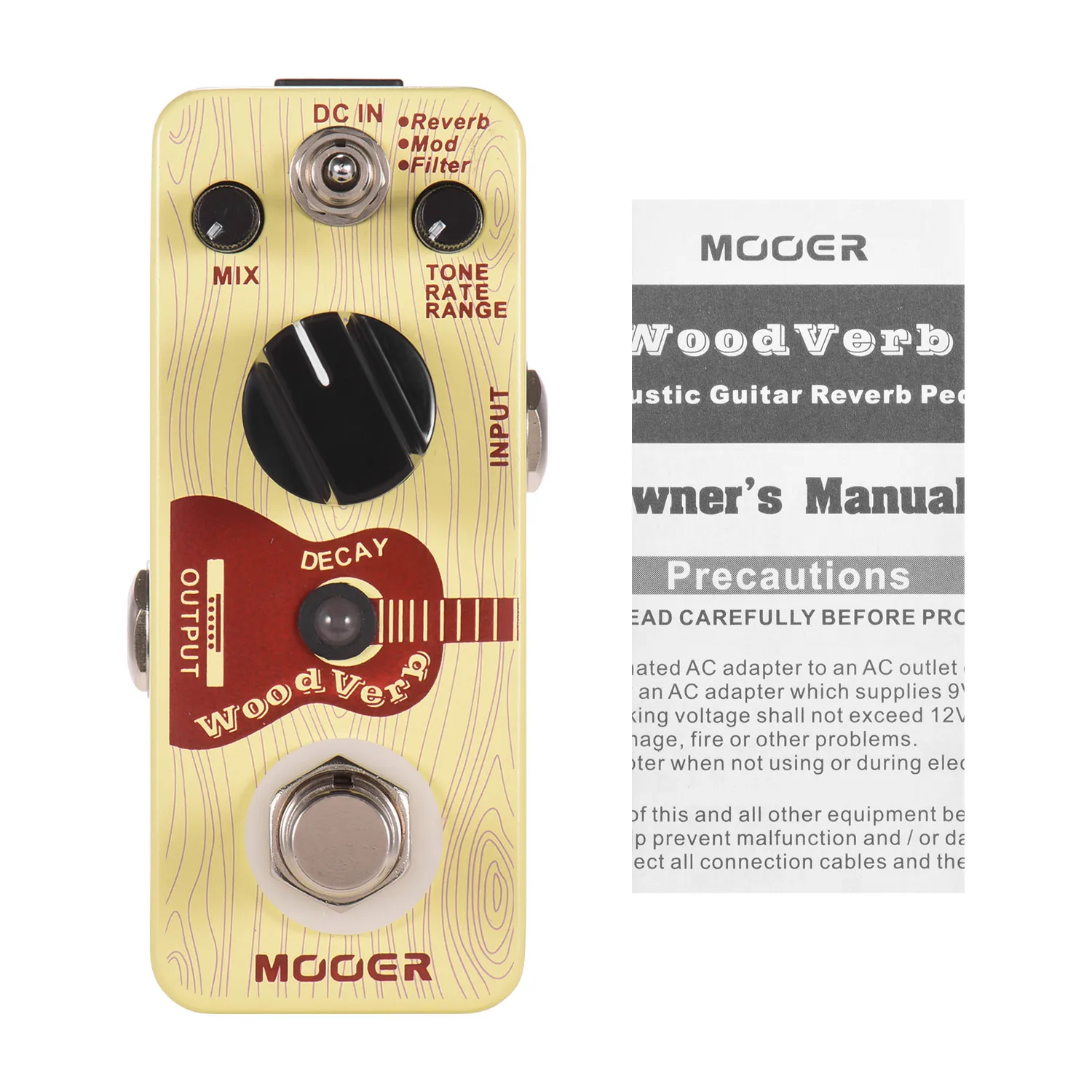 Mooer woodcal Акустическая гитара реверберация педаль аналоговый реверберация Гитара педаль эффектов 3 рабочие модели True Bypass аксессуары для гитары