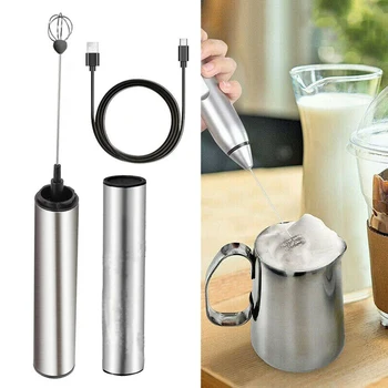 

USB Electric Milk Frother Foam Maker Egg Whisk Mixer Handheld Rechargeable Tool Practical Kitchen Cooking Tool Gadget