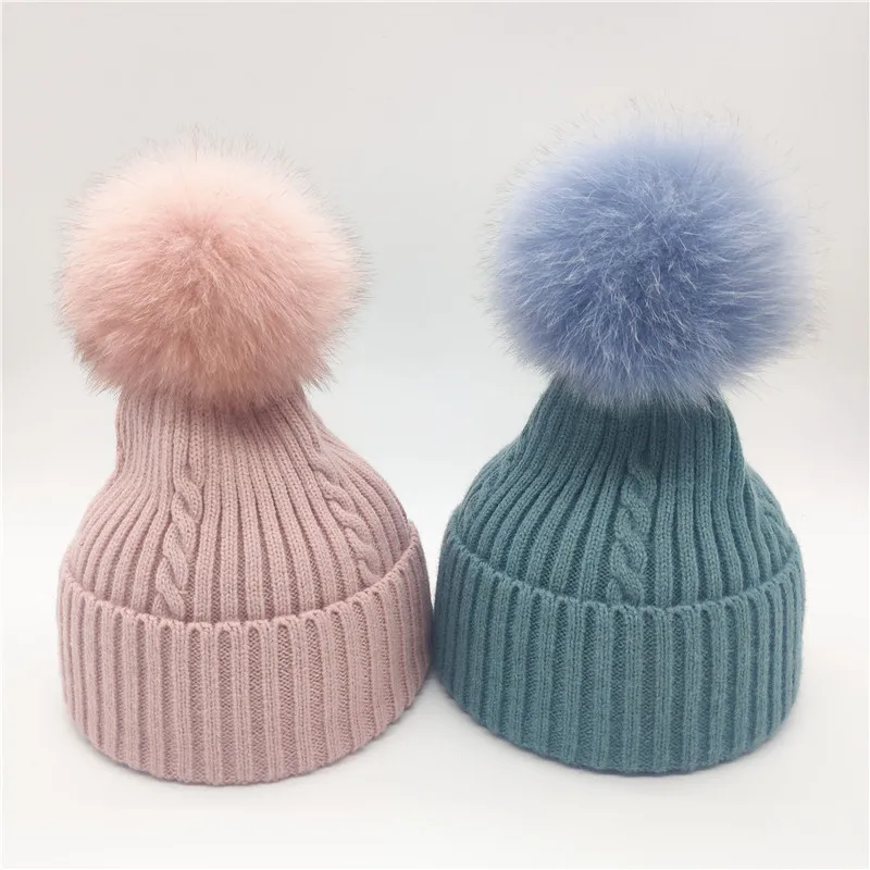 Девушка настоящий из енота, лисы, мех, грибы, кости, Skullies Beanies, Женская Толстая теплая вязаная шапка для гольфа