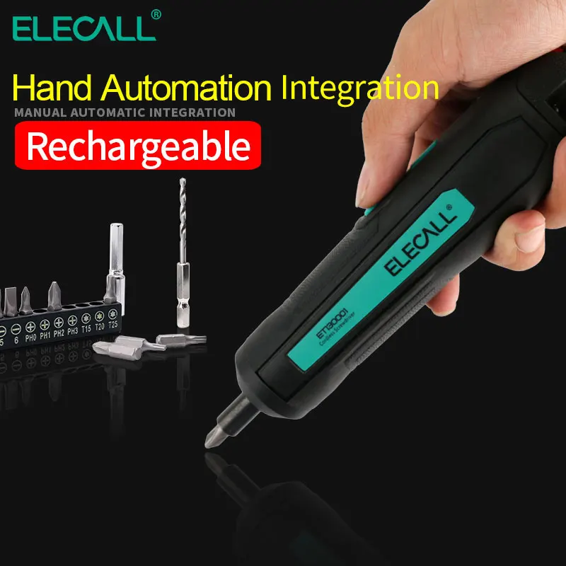 ELECALL ET130001 Мини Электрическая отвертка электрические аккумуляторные USB литиевые батареи 3,6 В аккумуляторная дрель электроинструмент