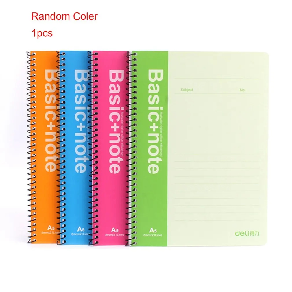 

Deli 7684 A5 Spiral Notebook 80 Sheets Pocketbook Records Notes Students School Study Stationery Paper Cover Composition Book