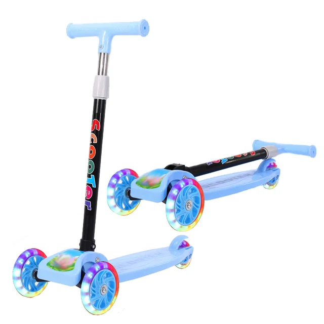 Kids Scooter Silent wheel Light up toys Wear resistant wheel Children's car toy 3 heights Portable Kids gift Sport toy Bicycle 2