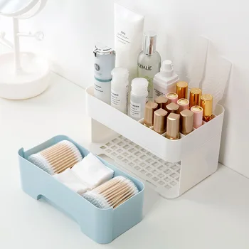 

YiCleaner Plastic Storage Box Cosmetics Organizer Drawer Lipstick Nail Polish Holder Makeup Storage Container Case Bathroom Box