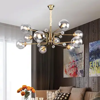 

Postmodern Crystal chandelier Nordic luxury Glass Ball living room hanging lamp bedroom clubhouse hotel lobby villa fixtures