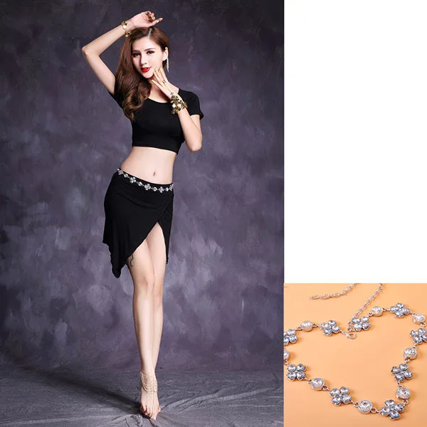 black 3 pcs set Набор костюма для танца живота женщин танец живота практическая одежда дамы Цыганский индийский рейв наряд Болливуд тренировочная одежда DC3548 - Цвет: black 3 pcs set