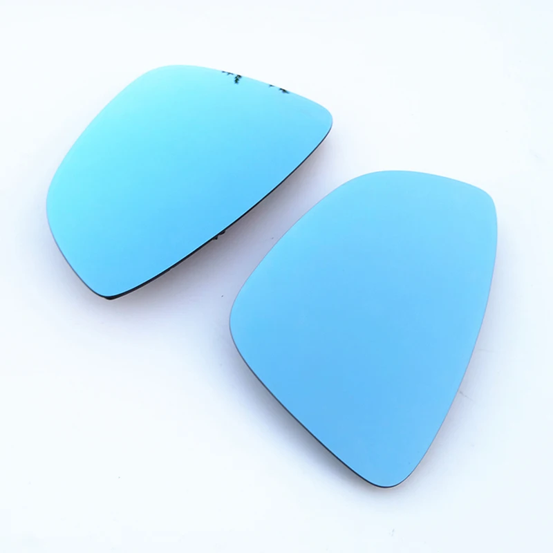 2pcs Blue Mirror Glass Heated Angle Wide Glare
