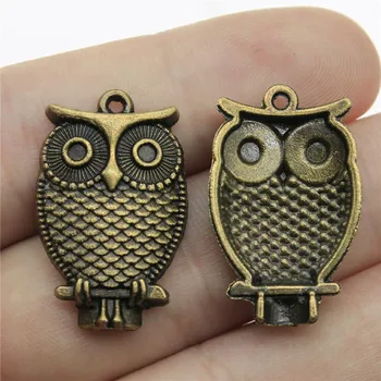 

Charms Owl Diy Jewelry Findings 10pcs/lot Antique Bronze Plated 1.1x0.7 inch (28x18mm) Owl Charms