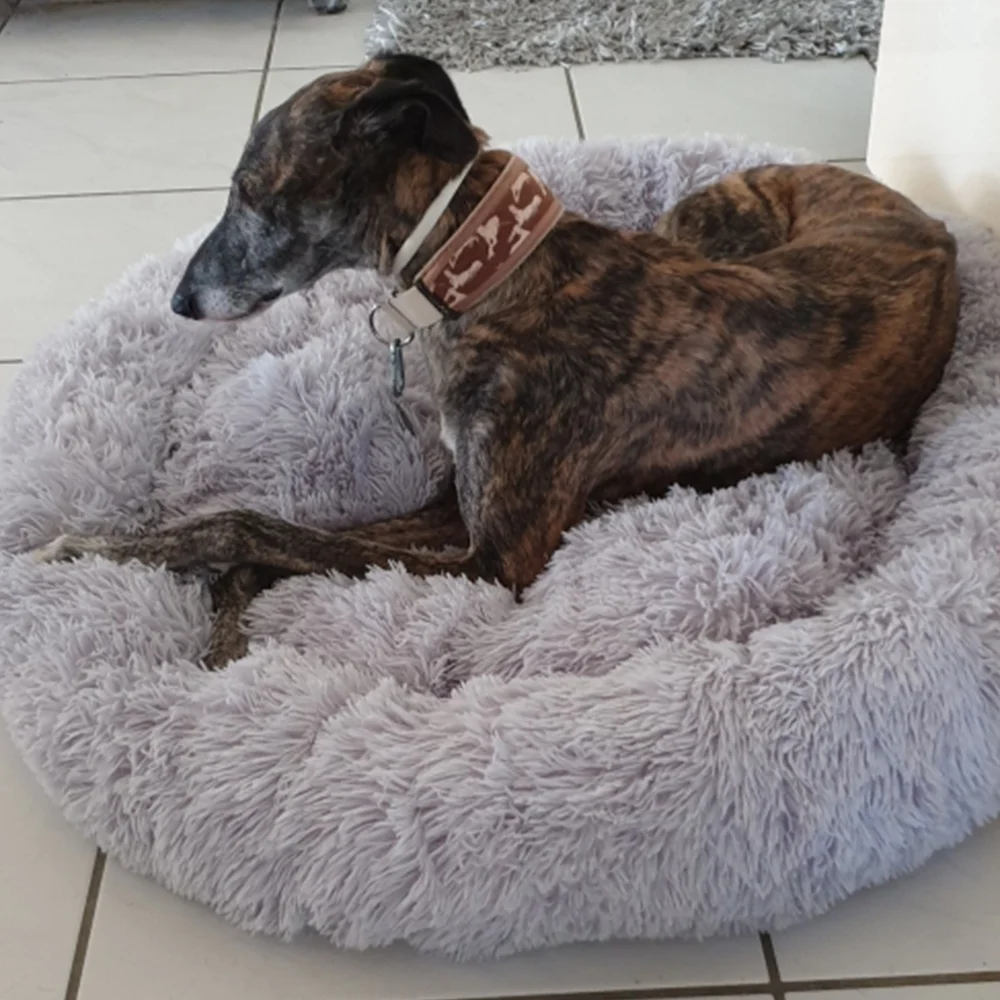 Dog Bed Big Dog Pet Round House Soft Long Plush Cat Bed Mat Kennel Winter Puppy Warm Sleeping Blanket Large Dogs Supply