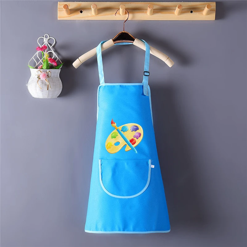 Custom Name Children Painting Drawing Apron Baby Bib Craft Coat with Pocket Kids Art Smock Children Painting Aprons Sleeveless cheap baby accessories	 Baby Accessories