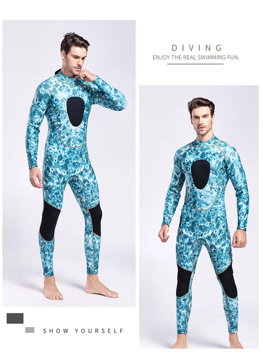 3MM SCR Neoprene Diving Suit Mens Wetsuits Long Piece Conjoined Camouflage FOR Cold Warm Diving Suit Swimming Sportswear