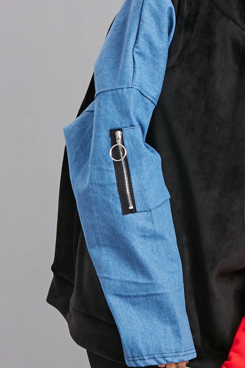 Max LuLu Роскошные корейский стиль Девушки Denim уличная женские бархатные толстовки с капюшоном спортивный костюм Bts Moletom женщина oversize-свитшот
