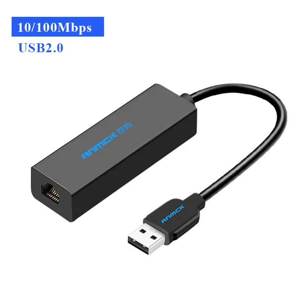 Anmck USB для RJ45 Ethernet адаптер USB 3,0 2,0 Lan(10/100/1000) Мбит/с сетевая карта для ПК ноутбука Windows 10 MAC OS Xiaomi Mi Box - Цвет: 100Mbps-USB 2.0