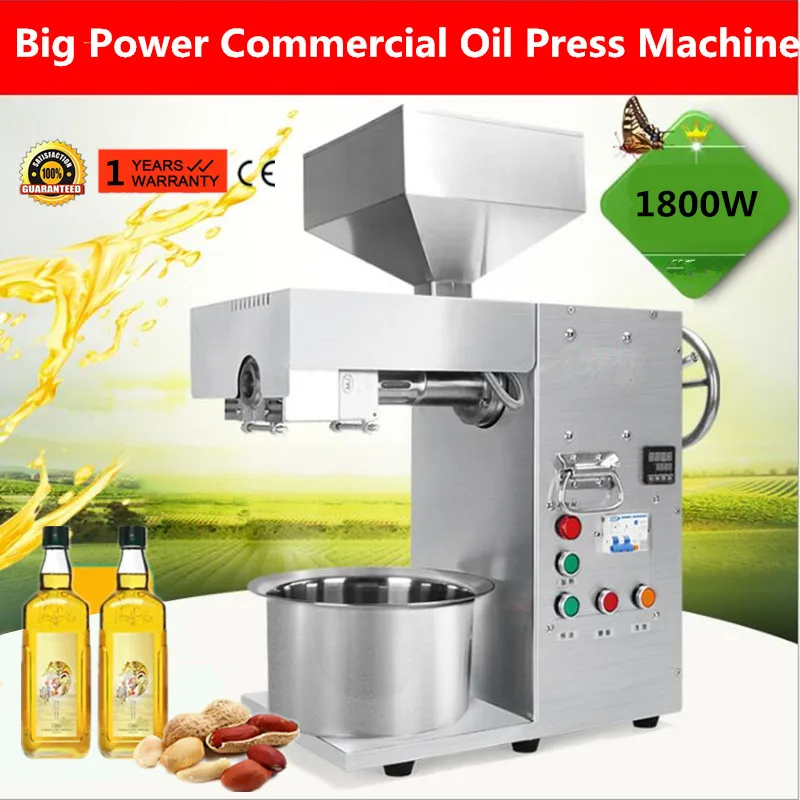

Commercial Temperature Control Oil Extractor Peanut Sesame Oil Press Stainless Steel Small Business Machinery Oil Press Machine