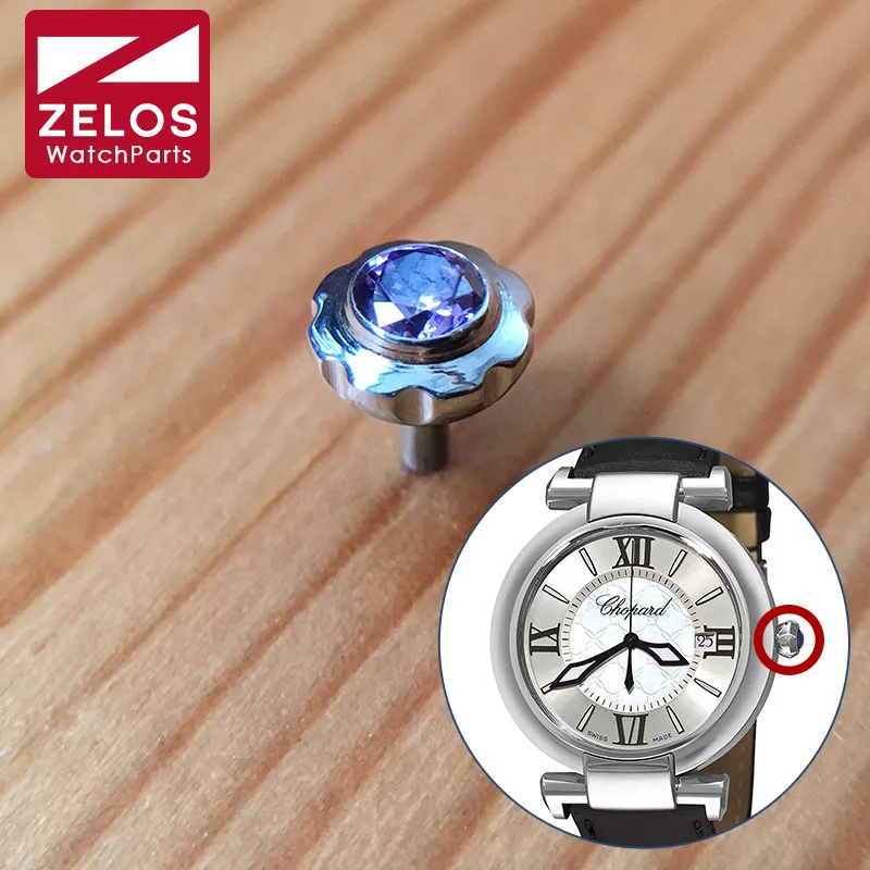 Corona Dell'Orologio Con Pietre Preziose Viola Per Orologio Chopard Imperiale Da 40Mm