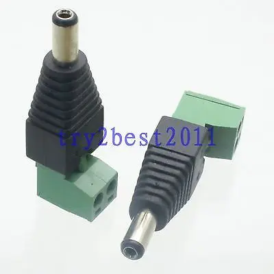 DHL/EMS 250 шт. разъем питания постоянного тока 5,5 мм x 2,1 мм штифт CAT5 CAT6 CCTV камера под прямым углом-C1