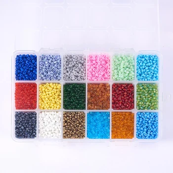 

18 Colors Glass Seed Beads Crystal Little Round Hole Beads For Jewelry DIY Making Garment DIY Sewing Decor Accessories