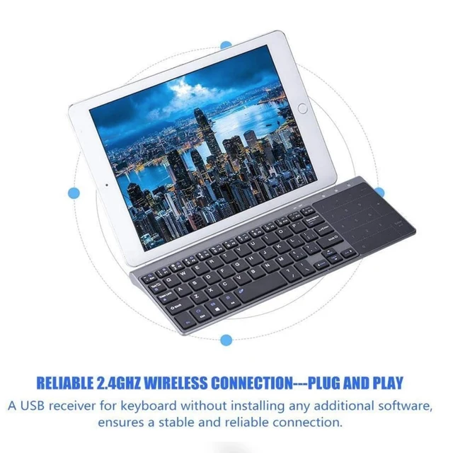 Teclado bluetooth inalambrico mini Touchpad portátil de 2,4 GHz inalámbrico de Mano compatible con Android IOS Apple y Windows 3