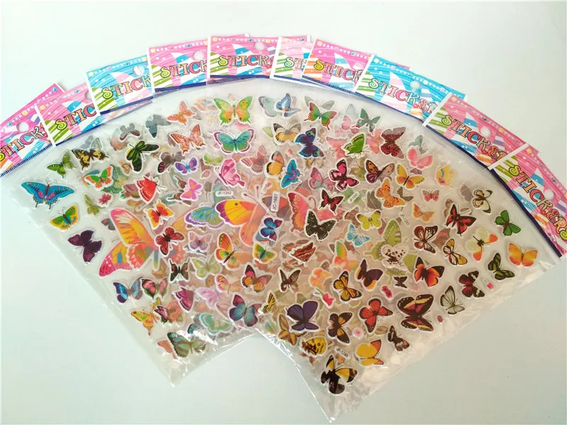 50 листов/партия Мини мультфильм выпуклые наклейки дети одеваются животных фрукты Классические игрушки для детей девочек школы