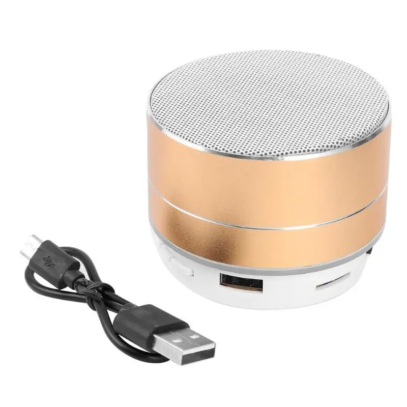 

Metal Wireless Bluetooth Loudspeaker Music Player Battery 600 mAh Memory Card Mini Speaker 10m Connecting Range for Home
