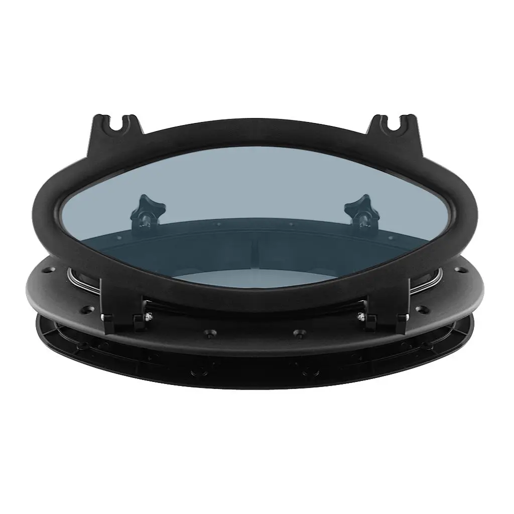 Oval Boat Porthole Window with Black ABS Plastic Trim Port Hole