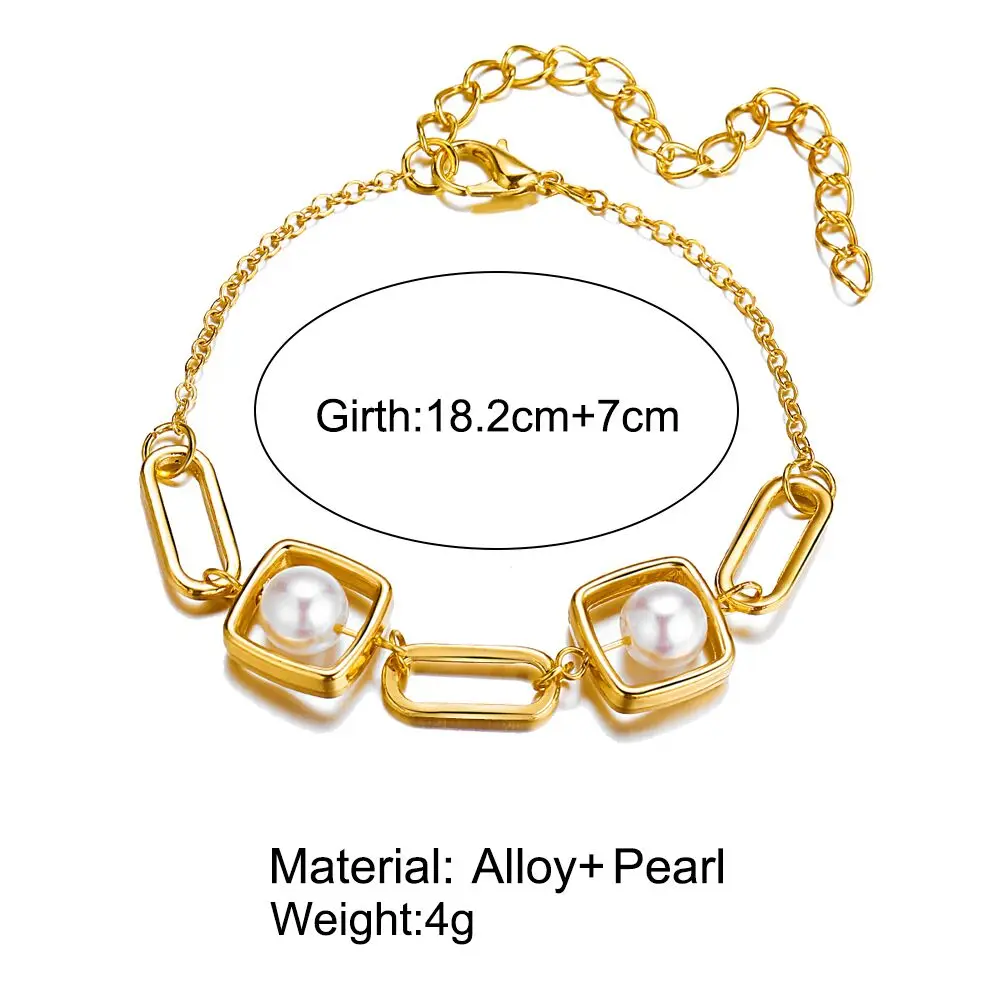 17 км Золотые бусы жемчужный браслет для женщин новые модные очаровательные браслеты женские свадебные ювелирные изделия Аксессуары подарок