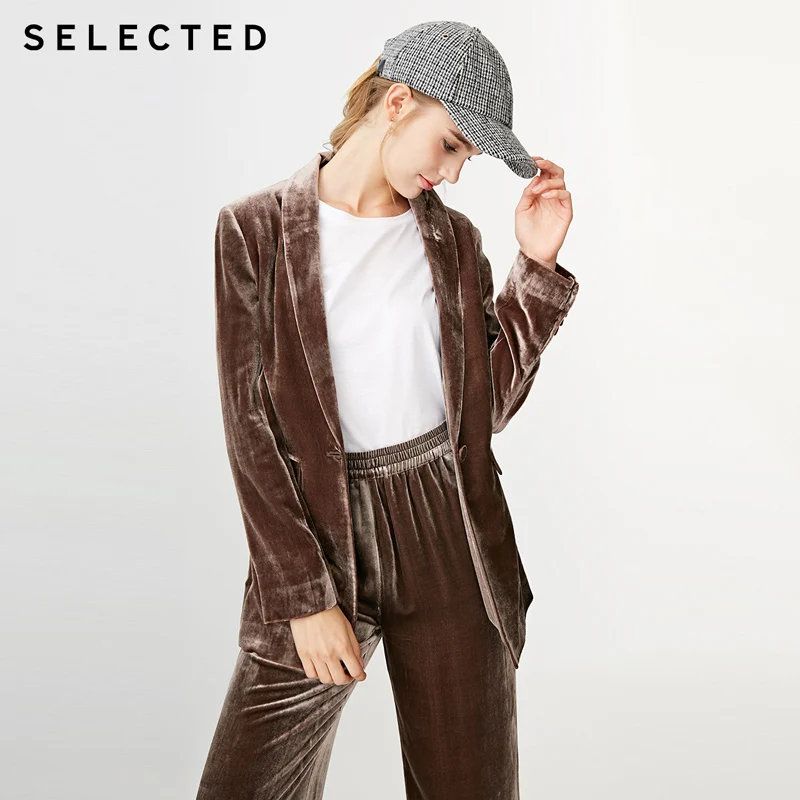 

SELECTED Women's Velvet Slim Fit Blazer S|418408515