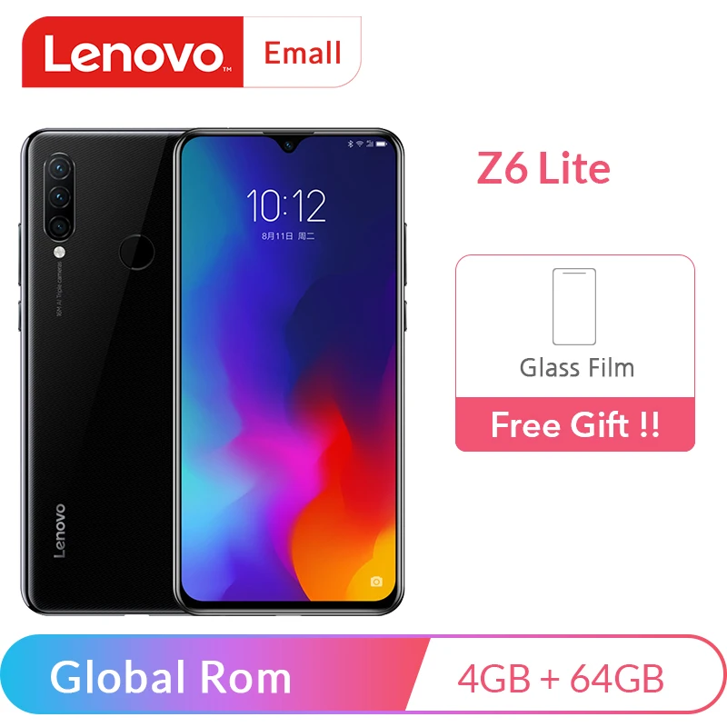 

Lenovo Z6 Lite 4GB 64GB Global ROM Snapdragon 710 Octa Core Smartphone 6.3 Inch Screen Triple Cameras Android 9.0 Quick Charge