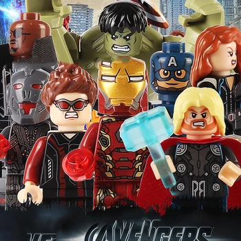 

8PCS/LOT Little Action Figures Building Blocks Heroes Aveng Compatible with Leg0 Mini Dolls Toys for Children Christmas Gift