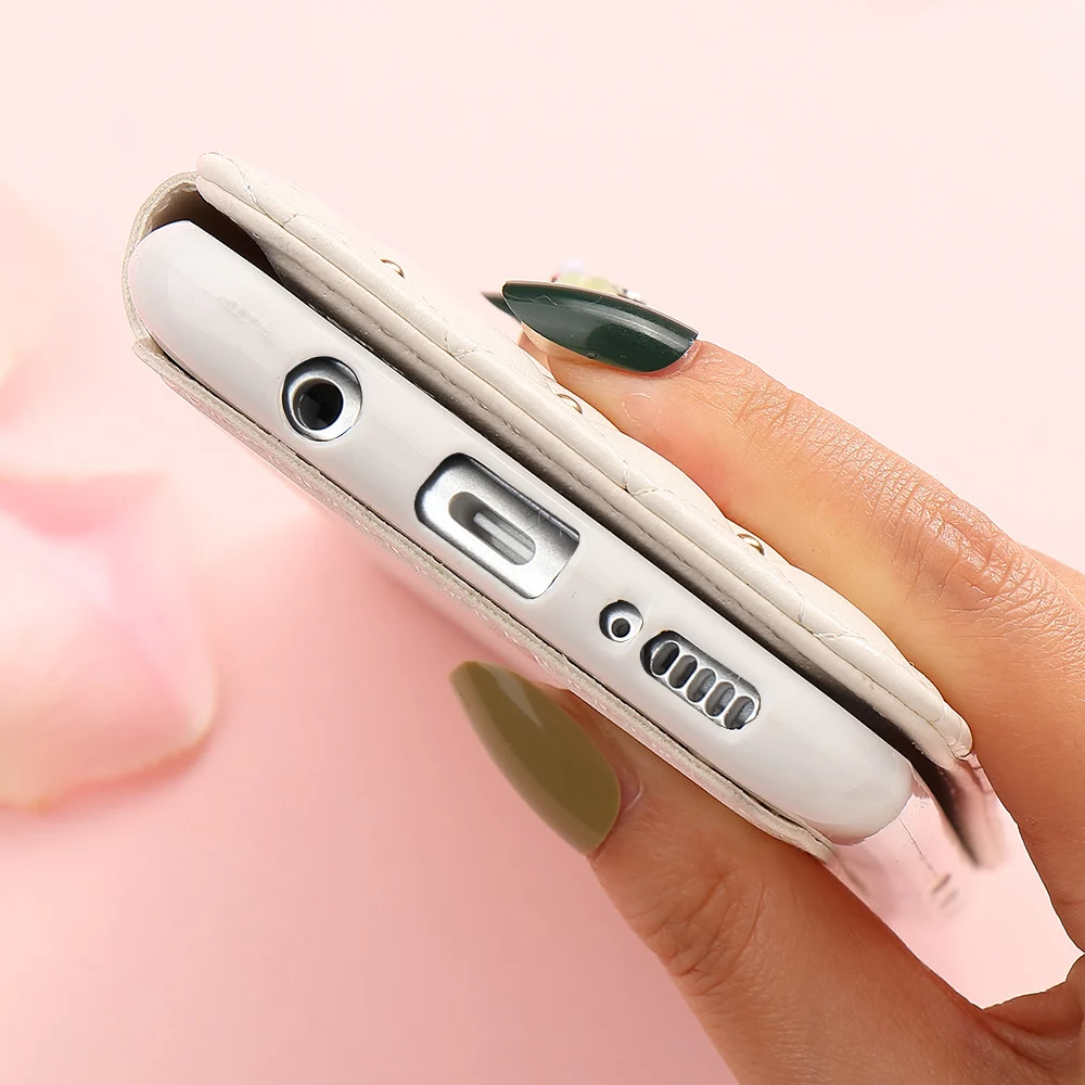 LLZ.COQUE из искусственной кожи флип-чехол для samsung Galaxy S10 S10e S9 S7 S8 Plus Edge Тонкий Ультратонкий защитный чехол-кошелек для телефона