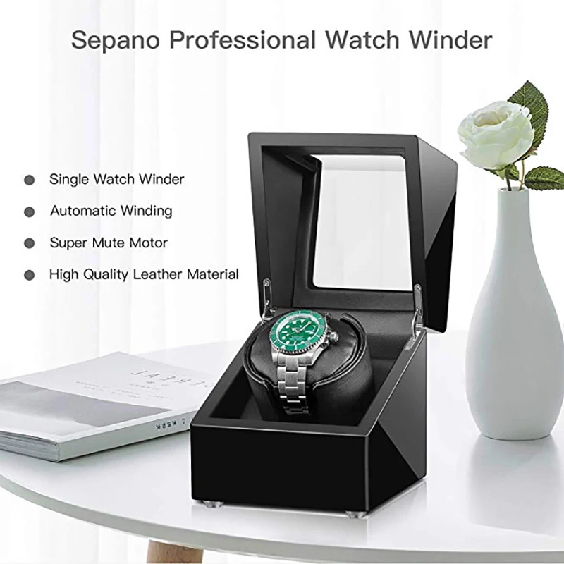JQUEEN одиночный моталка часов с тихим мотором МДФ черный