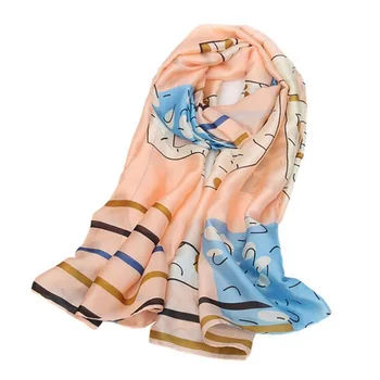 

New Arrival Women's Scarf Literary Printing Spring Autumn Korean Version Shawl Long Soft Beach Sunscreen Casual Lady Kerchief