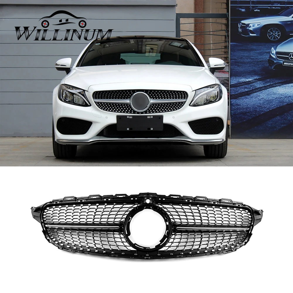 Автомобильная Передняя Спортивная решетка для гриля для Mercedes Benz W205, автомобильная глянцевая черная решетка в спортивном стиле, Решетка переднего бампера, накладка