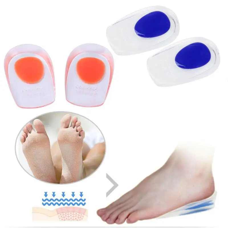 Silicone Heel Grips Heel Cup Pad Cushion Orthotic Plantar Care Silicone Insoles Foot Care Tools