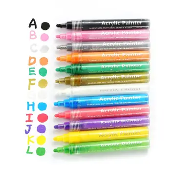 

12Color Marker Pens Set Waterproof Fast Drying Marker Pens Watercolorens Pencils Watercolor Drawing Pen Painting Markers Pen
