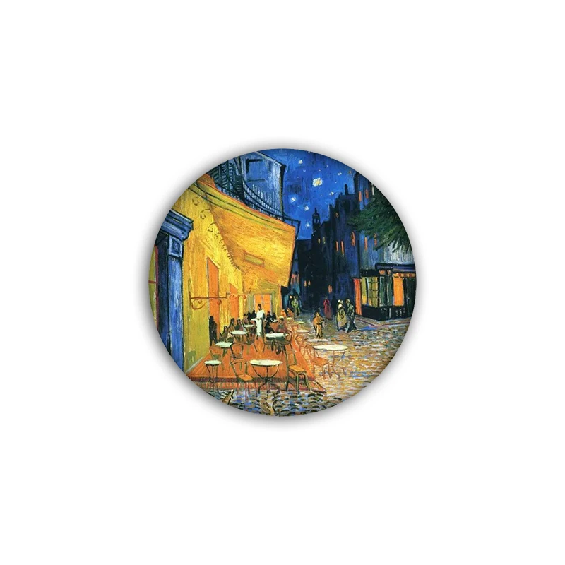 Nengdou T4 Van Gogh oil painting badge brooch for women lapel pins metal badge backpack icon DIY craft decoration for clothes