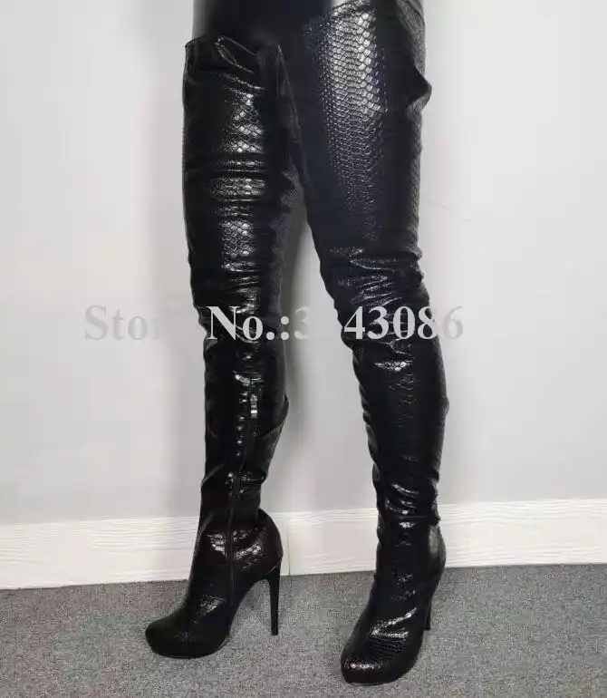 thigh high boots no heel cheap